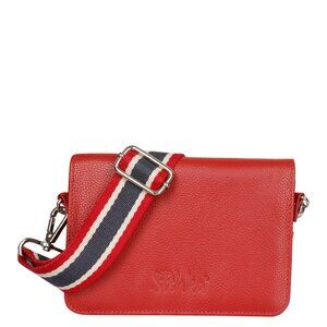 Leather Red Crossbody Shoulder Bag – Sling Messenger Bag for Work, Daily Use